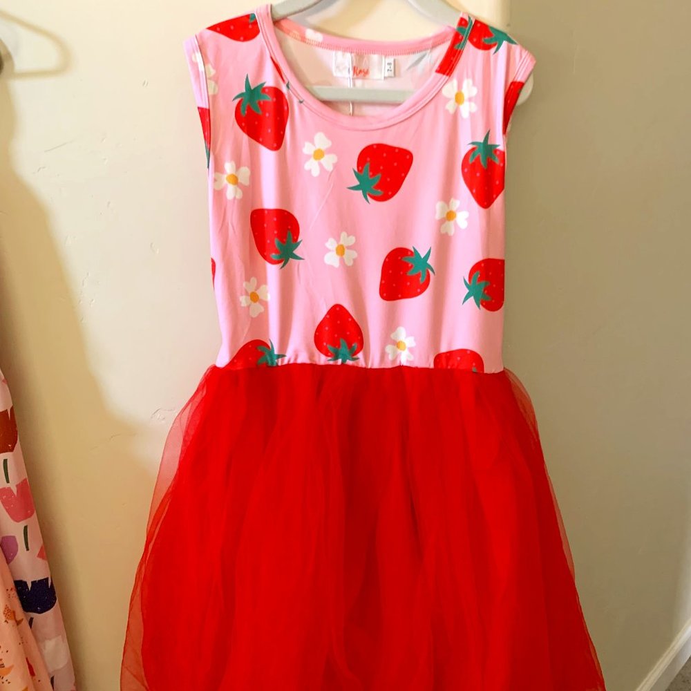 STRAWBERRY SUNSHINE TANK TUTU DRESS, NWT, SIZE 7-8
